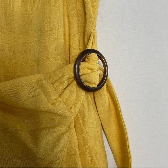 American Eagle Flattering Boho Ruffle Trim Side Tie Mini Dress - Picture 12 of 15